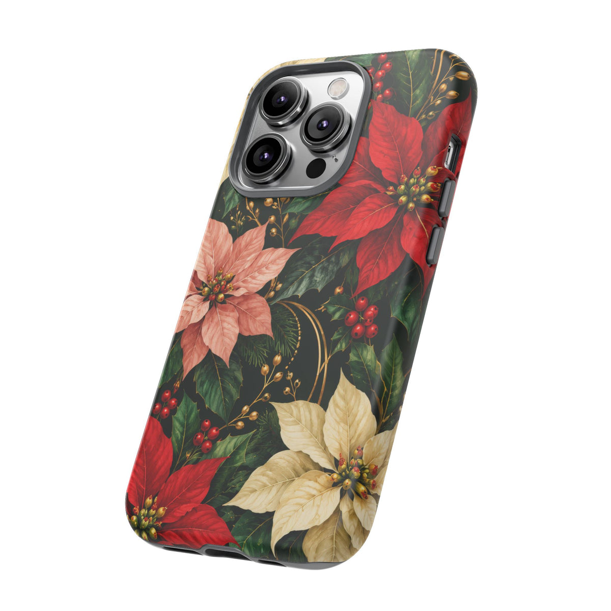Noel in Bloom iPhone Tough Case | poinsettia