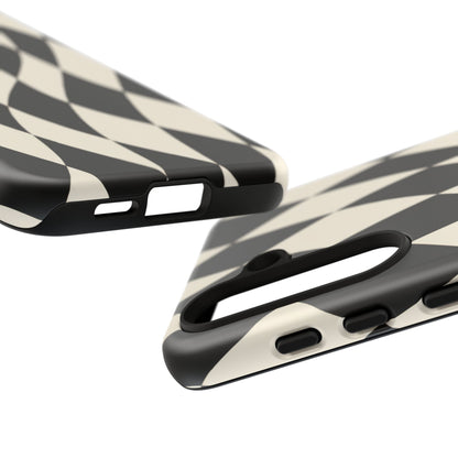 Harlequin Sway Samsung Galaxy Tough Case | Black & White Harlequin