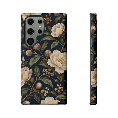 Dark Floral Samsung Galaxy Tough Case | Midnight Camellia