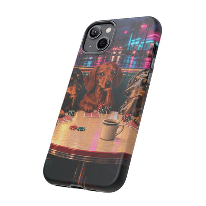 All-Night Aces iPhone Tough Case | dachshund poker