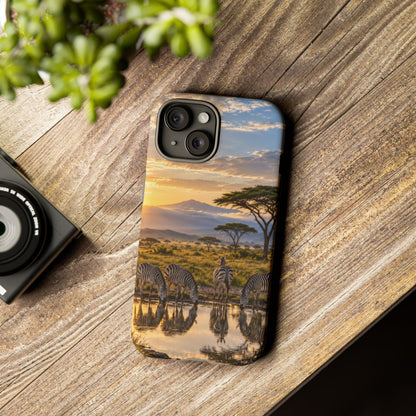 Zebra Water Mirror iPhone Tough Case | zebra safari