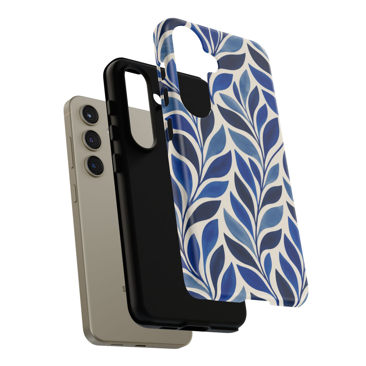 Cobalt Current Samsung Galaxy Tough Case | Cobalt Blue Leaf Pattern
