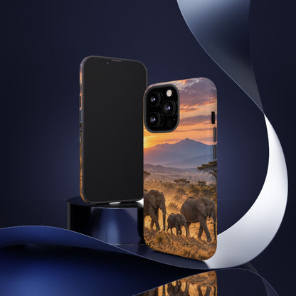 Elephants at First Light iPhone Tough Case | african elephants