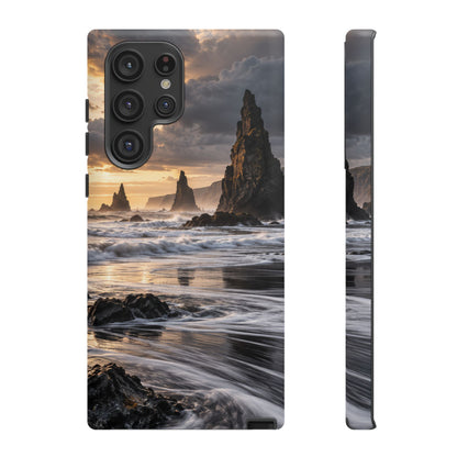 Black Sand and Silver Samsung Galaxy Tough Case | black sand beach