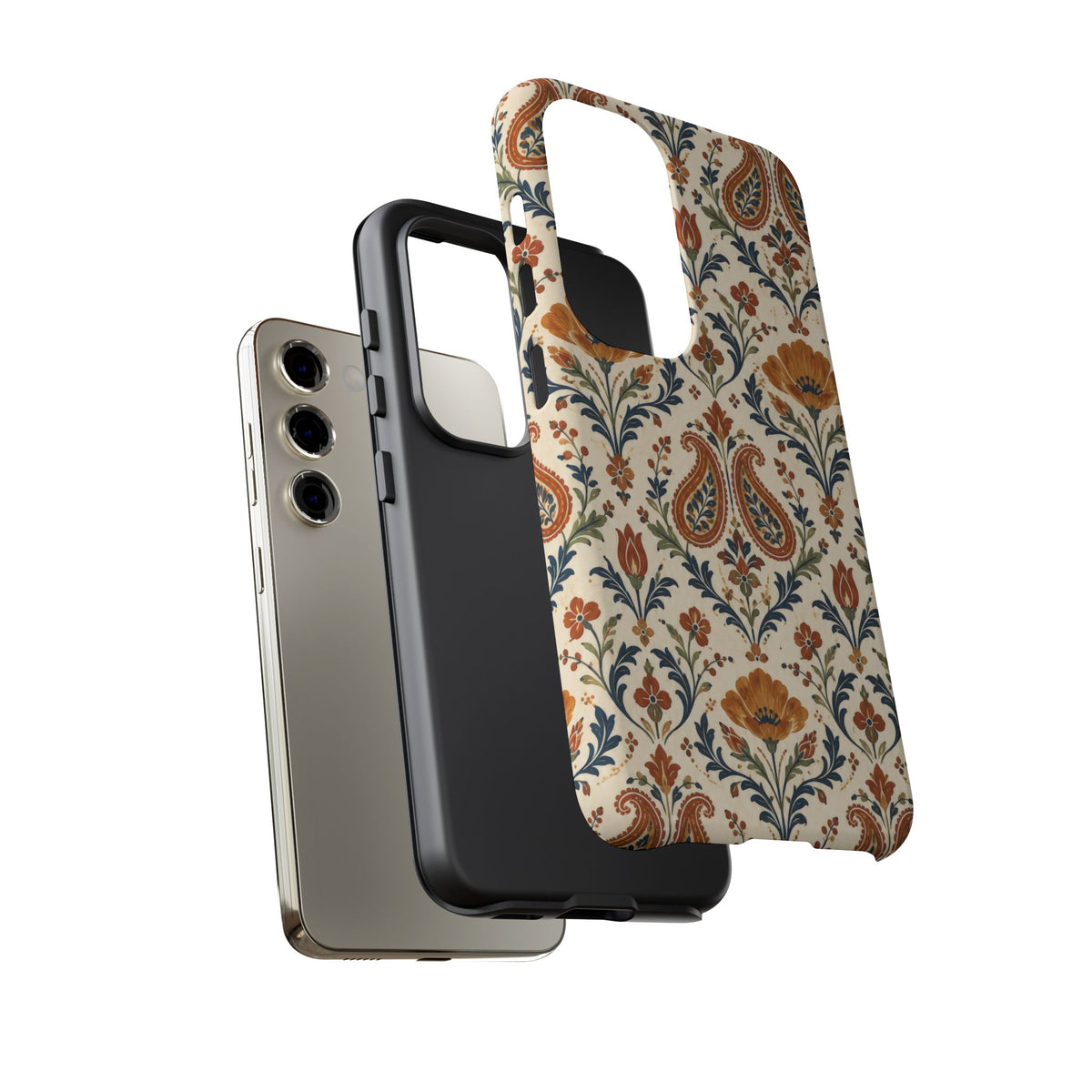 Terracotta Arabesque Samsung Galaxy Tough Case | Terracotta Floral Paisley