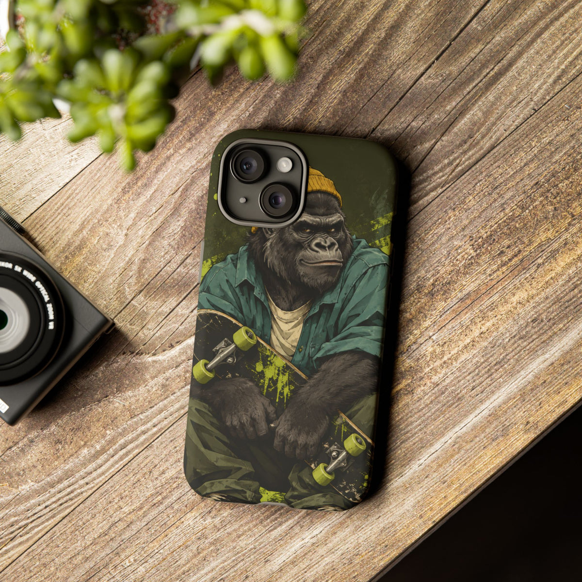Concrete Jungle iPhone Tough Case | Skater Gorilla Illustration