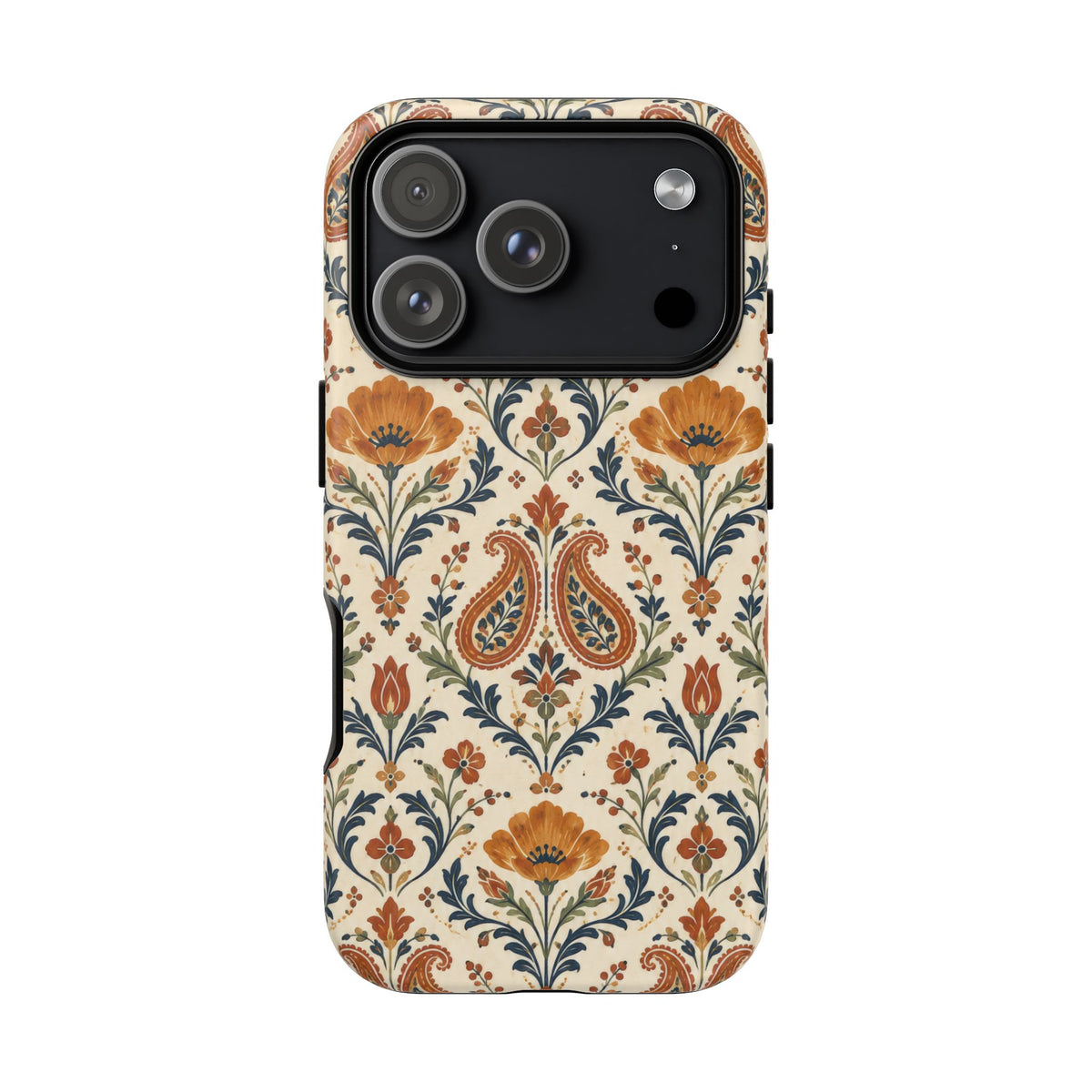 Terracotta Arabesque iPhone Tough Case | Terracotta Floral Paisley