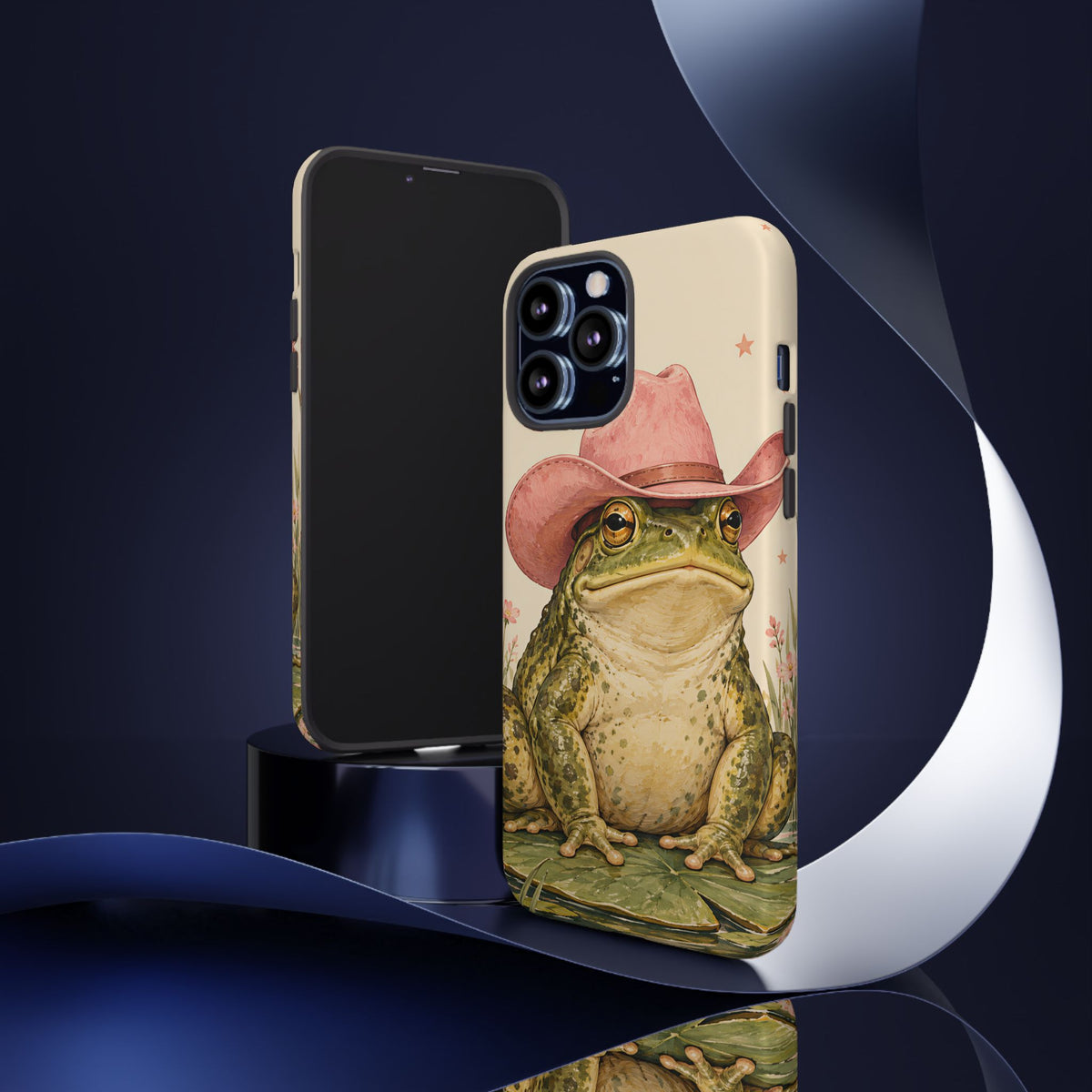 Cowboy Frog iPhone Tough Case | Pink Hat Bullfrog