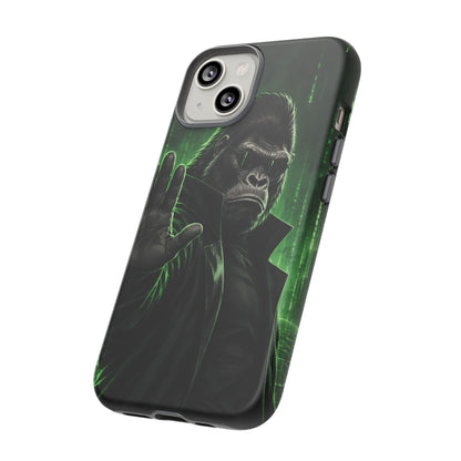 Cyberpunk Gorilla iPhone Tough Case | Neon Code Silverback