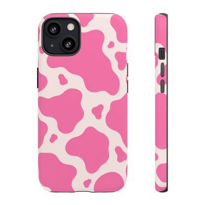 Strawberry Milk iPhone Tough Case | Pink Cow Print