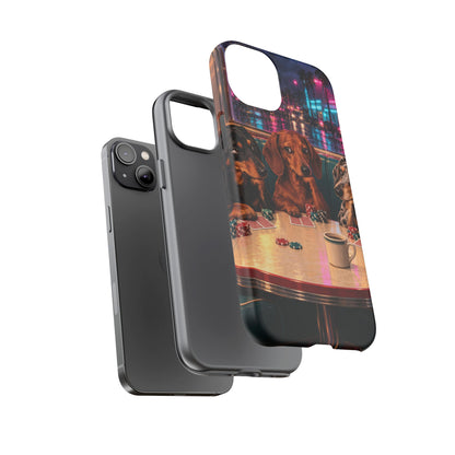 All-Night Aces iPhone Tough Case | dachshund poker