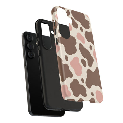 Mocha Blush Samsung Galaxy Tough Case | Brown & Pink Cow Print