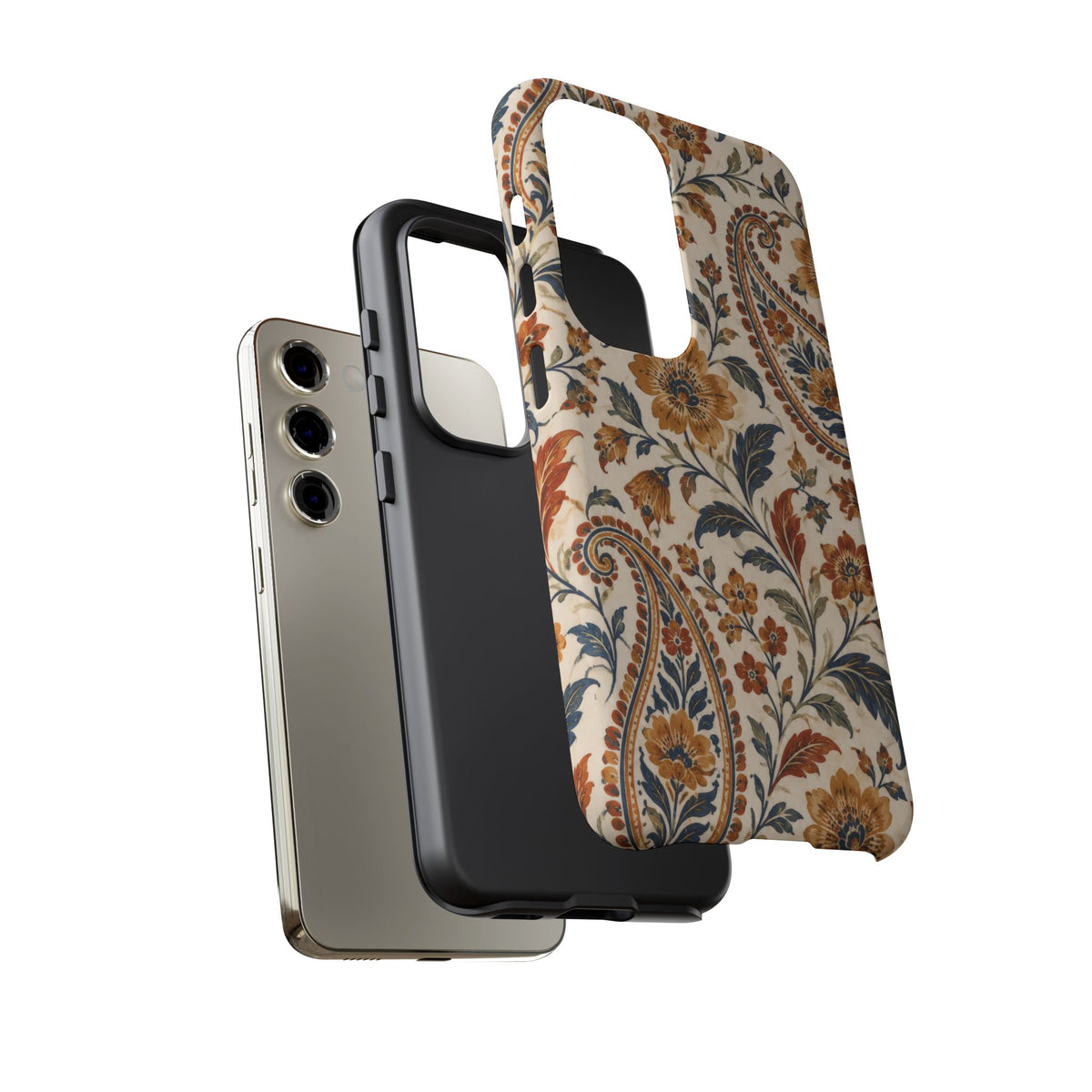 Saffron Heirloom Samsung Galaxy Tough Case | Floral Paisley on Ivory