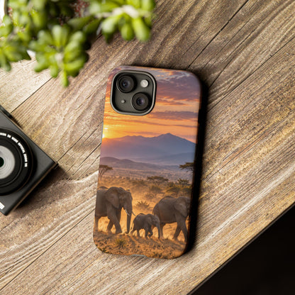 Elephants at First Light iPhone Tough Case | african elephants