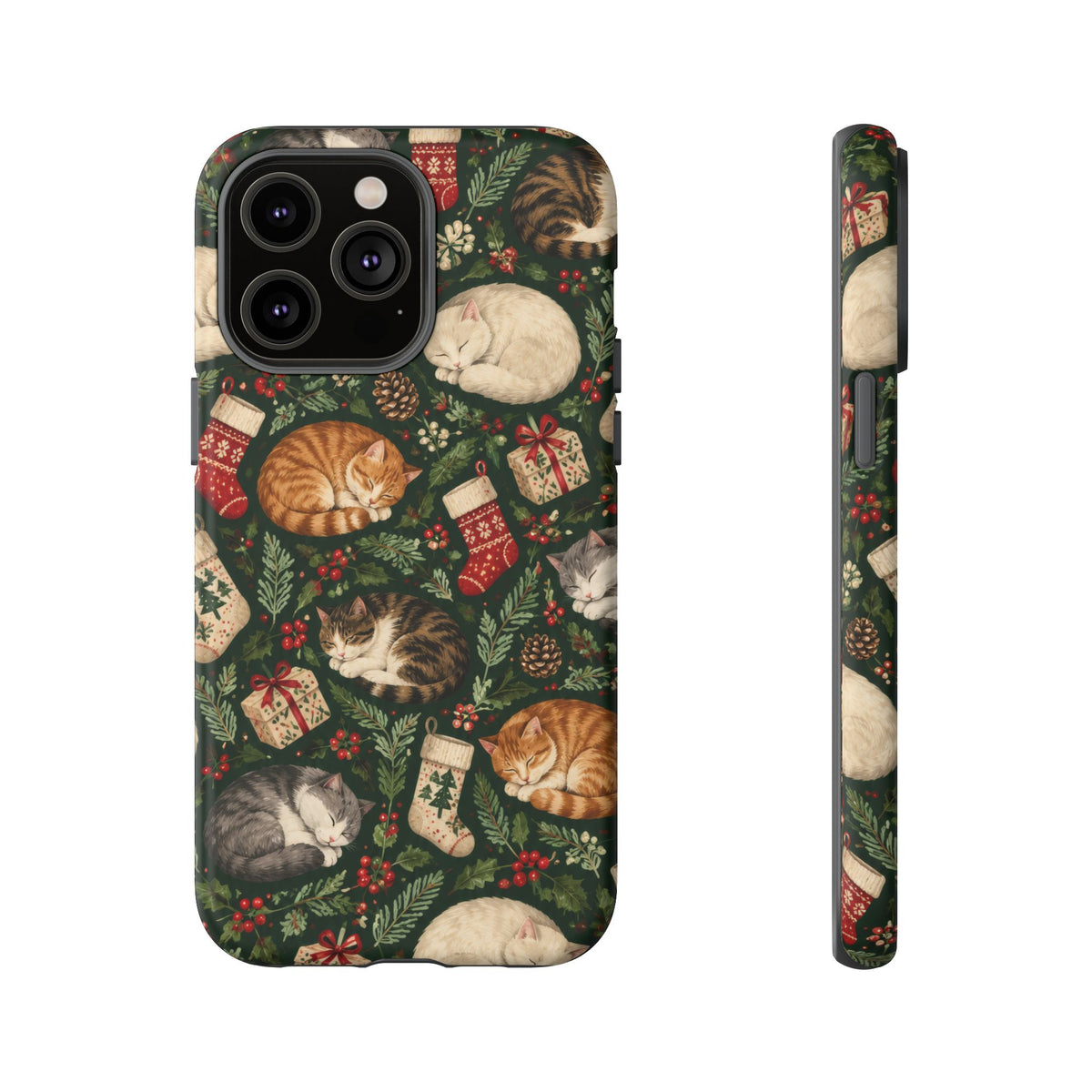 Christmas Cat Naps iPhone Tough Case | christmas cats