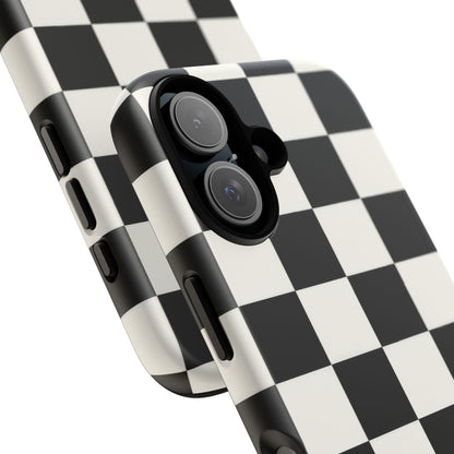 Classic Check iPhone Tough Case | Black & White Checkerboard