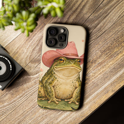Cowboy Frog iPhone Tough Case | Pink Hat Bullfrog