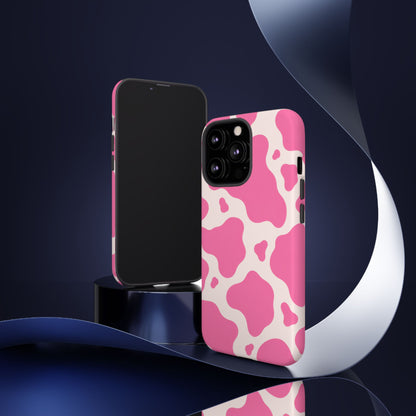 Strawberry Milk iPhone Tough Case | Pink Cow Print