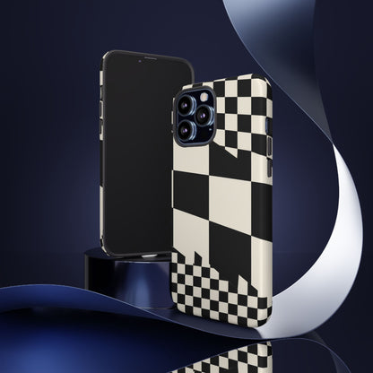 Check Shift iPhone Tough Case | Black & White Checkerboard
