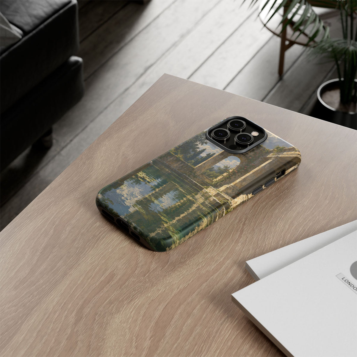 The Flooded Court iPhone Tough Case | Ancient Garden Landscape
