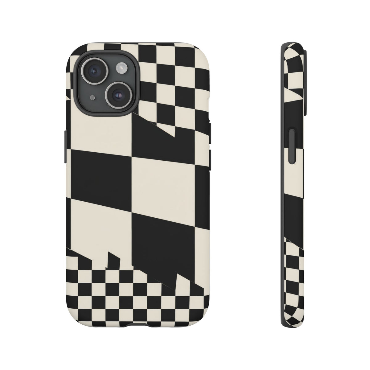 Check Shift iPhone Tough Case | Black & White Checkerboard