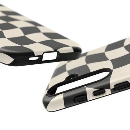 Liquid Check Samsung Galaxy Tough Case | Wavy Checkerboard
