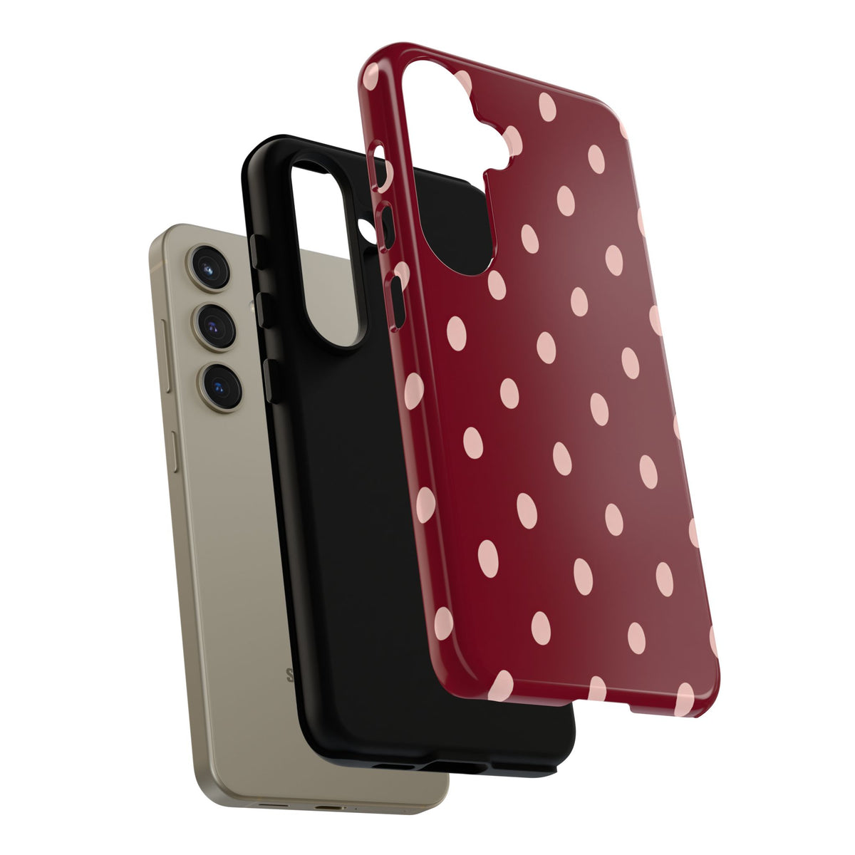 Burgundy Polka Dot Samsung Galaxy Tough Case | Mulberry Confetti