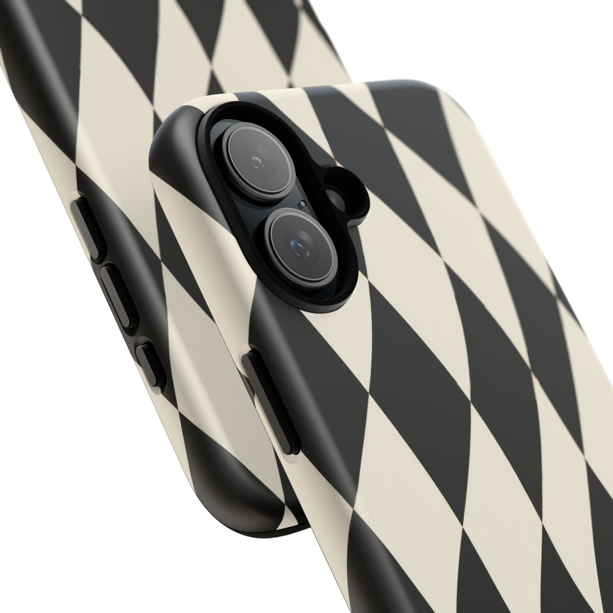 Harlequin Sway iPhone Tough Case | Black & White Harlequin