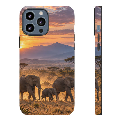 Elephants at First Light iPhone Tough Case | african elephants