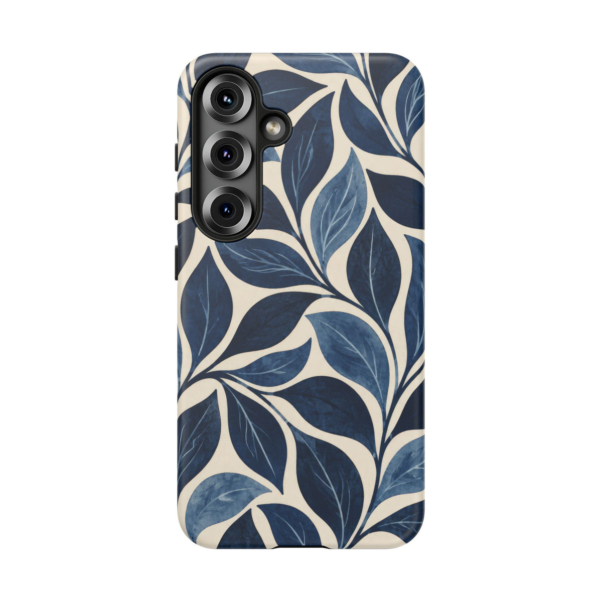 Indigo Folia Samsung Galaxy Tough Case | Indigo & Ivory Leaf Pattern