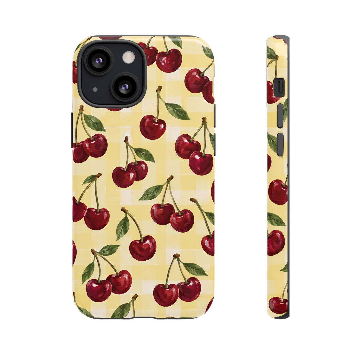Cherry Gingham iPhone Tough Case | Cherry Picnic