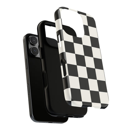 Classic Check iPhone Tough Case | Black & White Checkerboard