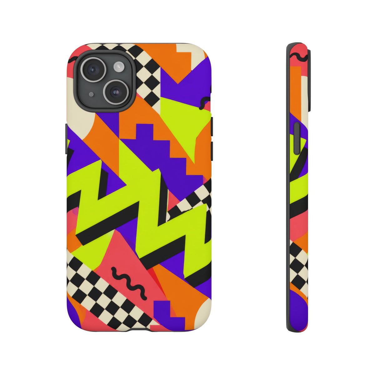 Acid Arcade iPhone Tough Case | Bright Retro Geometry
