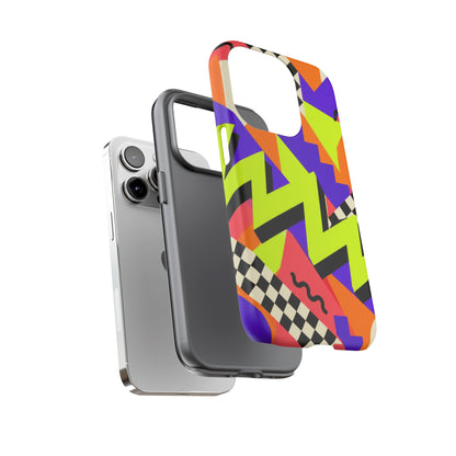 Acid Arcade iPhone Tough Case | Bright Retro Geometry