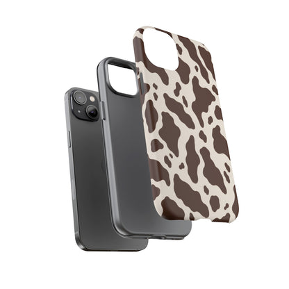Cocoa Ranch iPhone Tough Case | Brown Cow Print