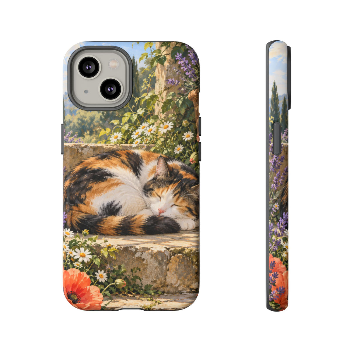 Garden Nap iPhone Tough Case | calico cat