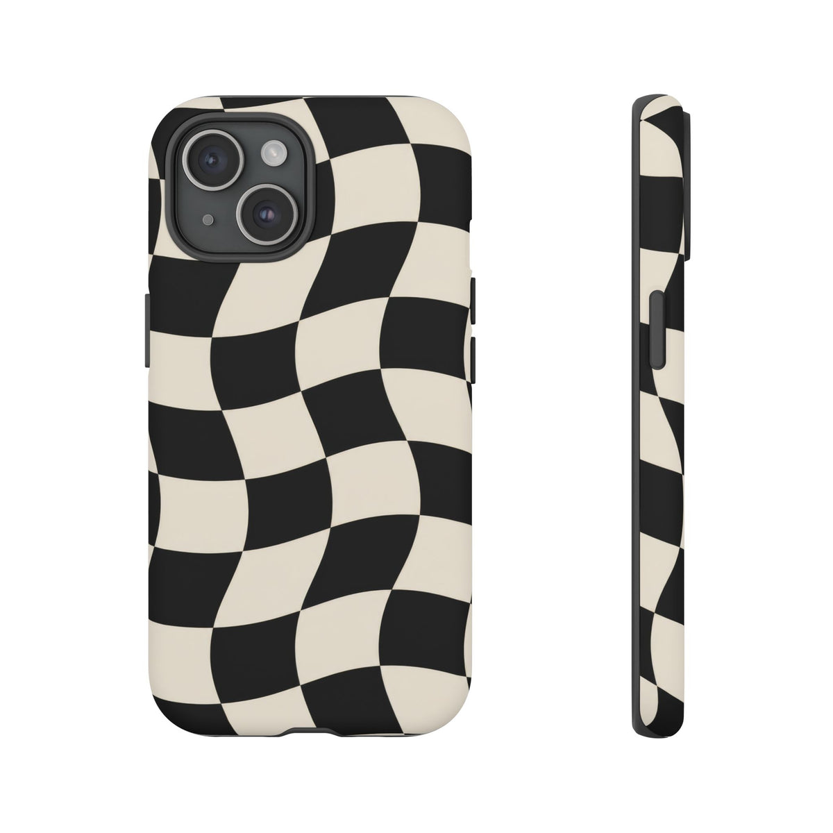 Liquid Check iPhone Tough Case | Wavy Checkerboard