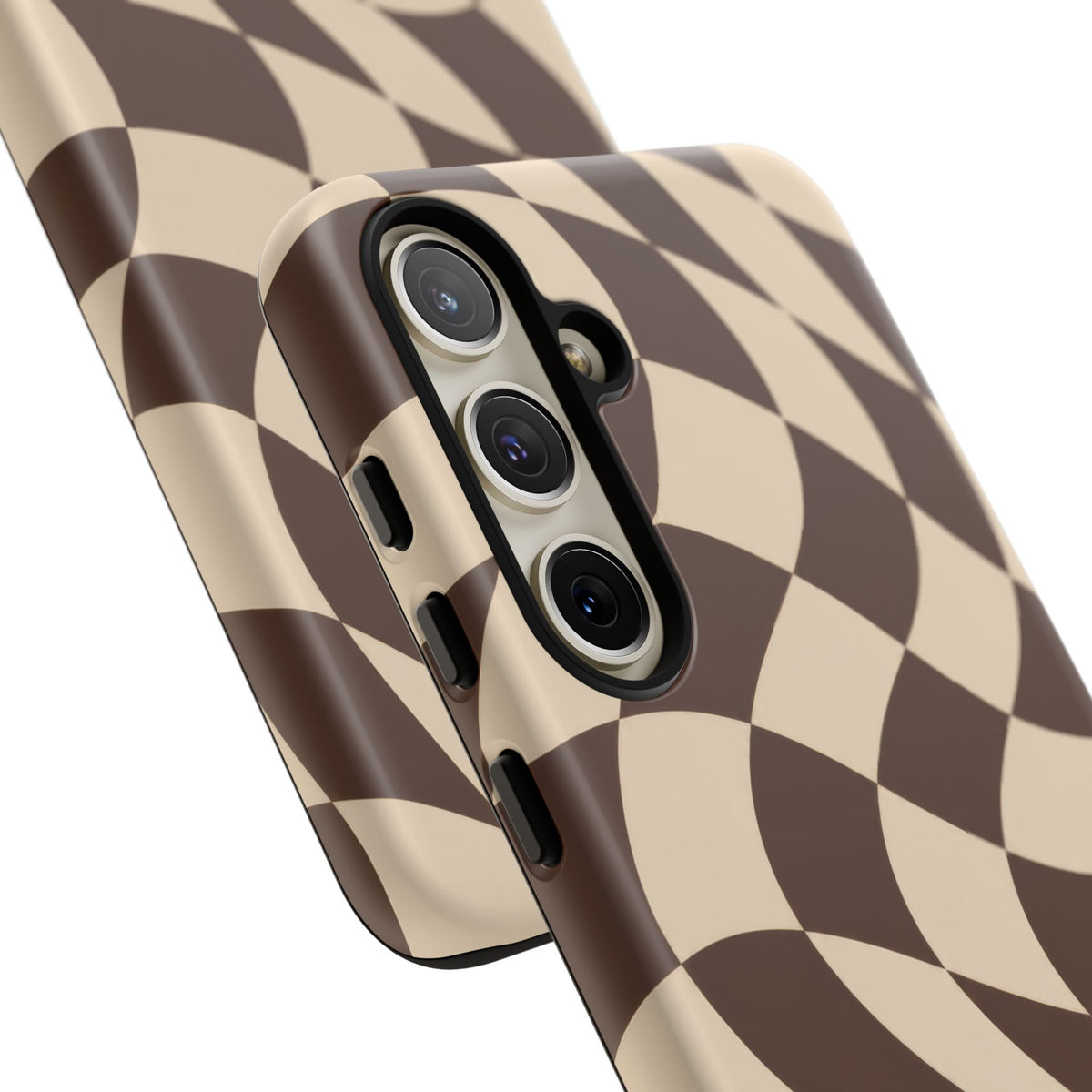 Espresso Wave Samsung Galaxy Tough Case | brown checkerboard