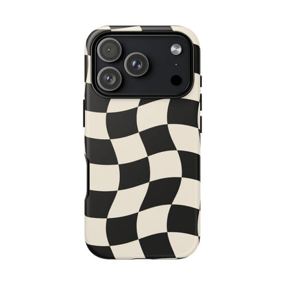 Liquid Check iPhone Tough Case | Wavy Checkerboard