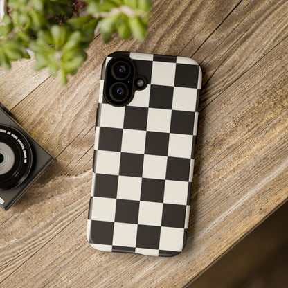 Classic Check iPhone Tough Case | Black & White Checkerboard