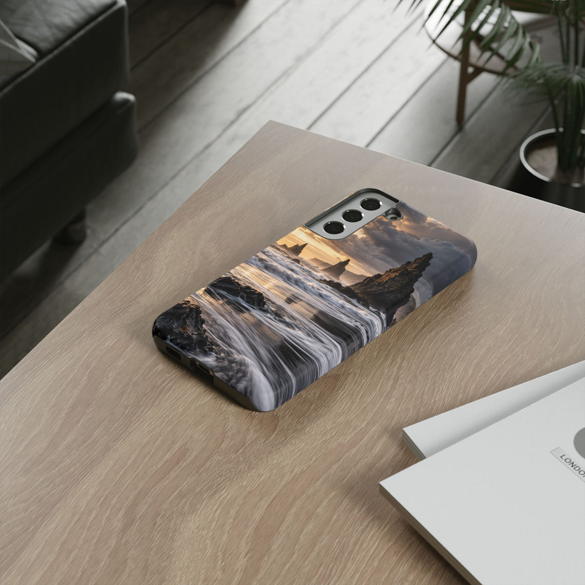 Black Sand and Silver Samsung Galaxy Tough Case | black sand beach