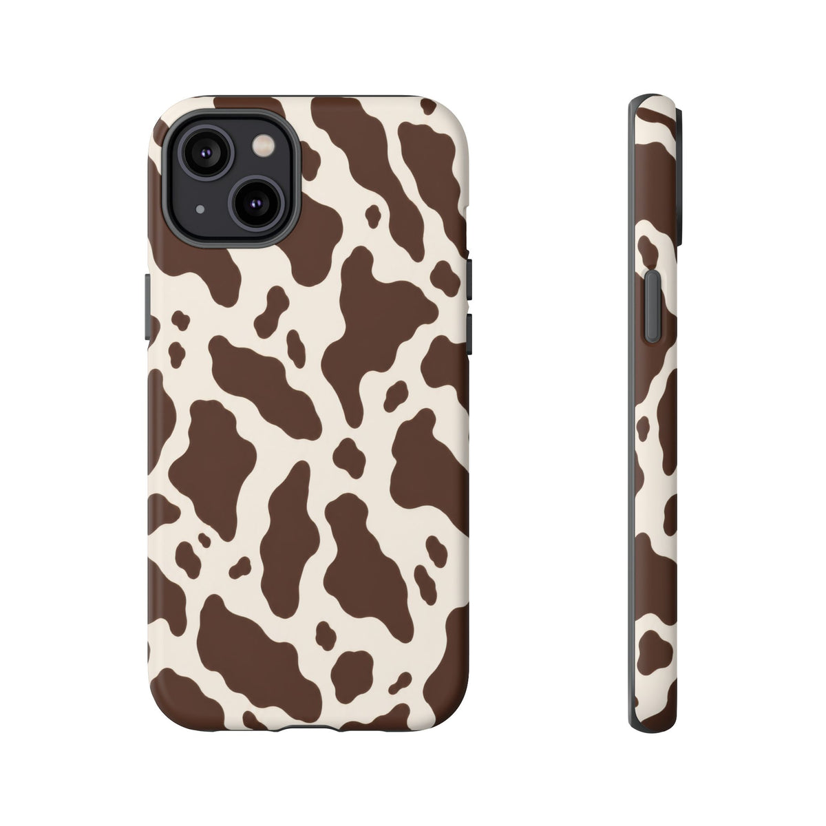 Cocoa Ranch iPhone Tough Case | Brown Cow Print