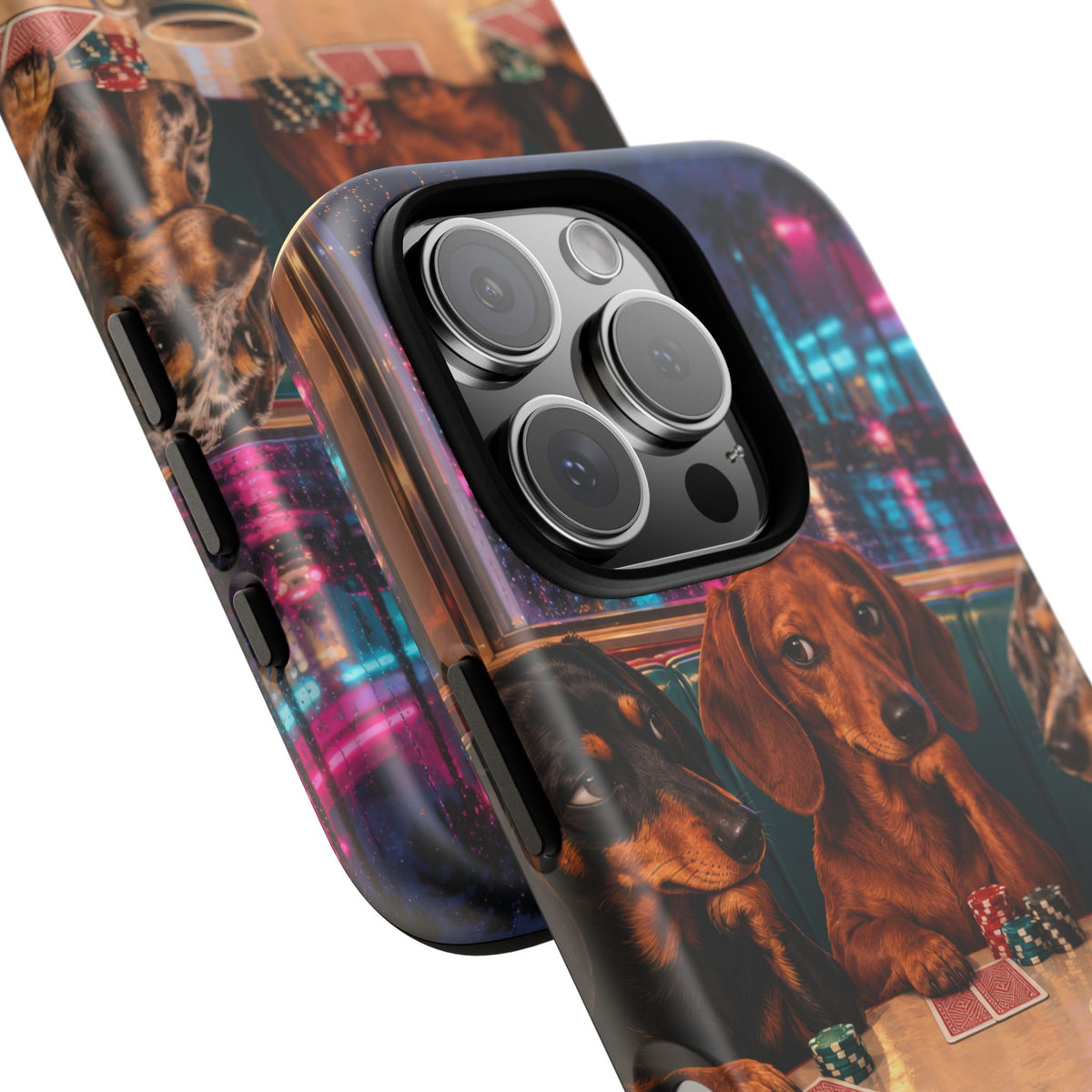All-Night Aces iPhone Tough Case | dachshund poker