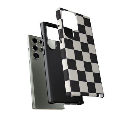 Classic Check Samsung Galaxy Tough Case | Black & White Checkerboard