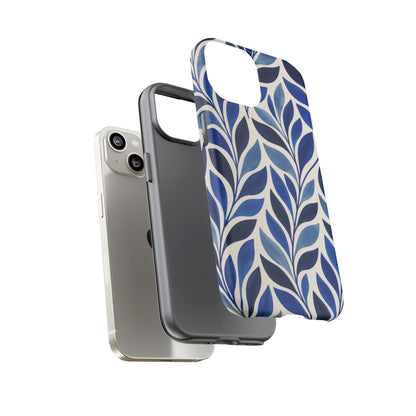 Cobalt Current iPhone Tough Case | Cobalt Blue Leaf Pattern