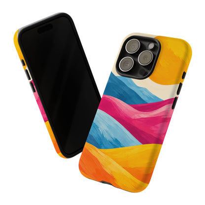Golden Drift iPhone Tough Case | colorful hills