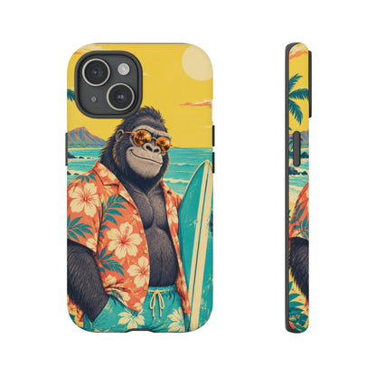 Banana Break iPhone Tough Case | Retro Surf Gorilla Art