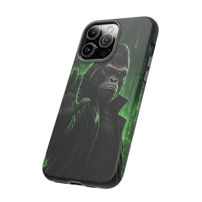 Cyberpunk Gorilla iPhone Tough Case | Neon Code Silverback