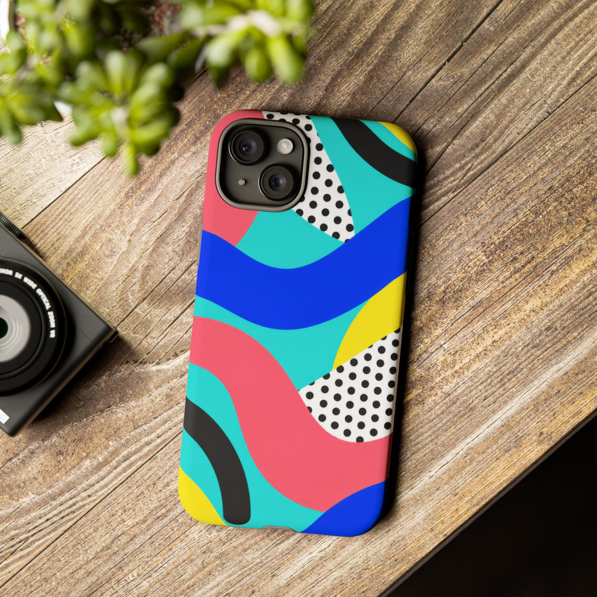 Poolside Pop iPhone Tough Case | Wavy Color Block