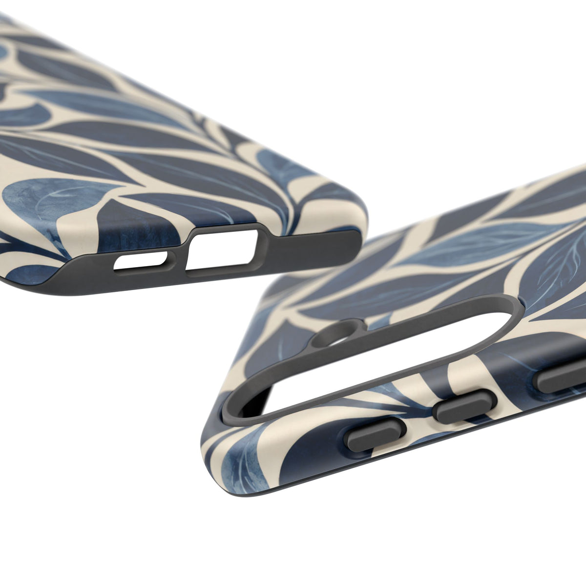 Indigo Folia Samsung Galaxy Tough Case | Indigo & Ivory Leaf Pattern